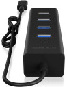 RY-IB-HUB1409-C3,HUB extern Icy Box, porturi USB: USB 3.0 x 4, conectare prin USB Type-C, aluminiu, negru, "IB-HUB1409-C3"