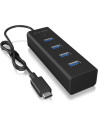 RY-IB-HUB1409-C3,HUB extern Icy Box, porturi USB: USB 3.0 x 4, conectare prin USB Type-C, aluminiu, negru, "IB-HUB1409-C3"