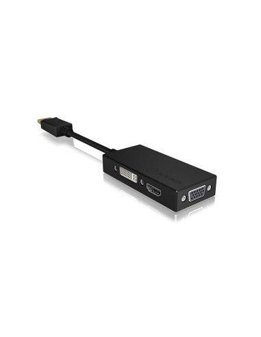 IB-AC1031,Cablu video Icy Box 3-in1 DP la HDMI, DVI-D, VGA, 4K la 30Hz, negru, "IB-AC1031"