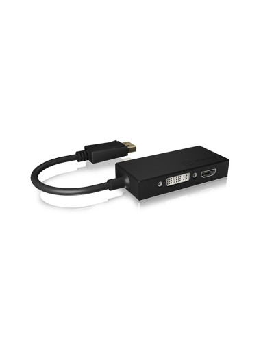 IB-AC1031,Cablu video Icy Box 3-in1 DP la HDMI, DVI-D, VGA, 4K la 30Hz, negru, "IB-AC1031"