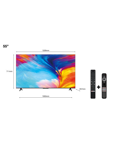 55P635,Televizor TCL P63 Series P635, 139,7 cm (55"), 3840 x 2160 Pixel, LED, Smart TV, Wi-Fi, Negru