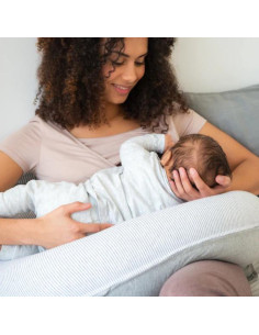 BB-B01,Doomoo - Perna mare pentru gravide si bebelusi 3 in 1, bumbac organic Buddy Light Grey 2