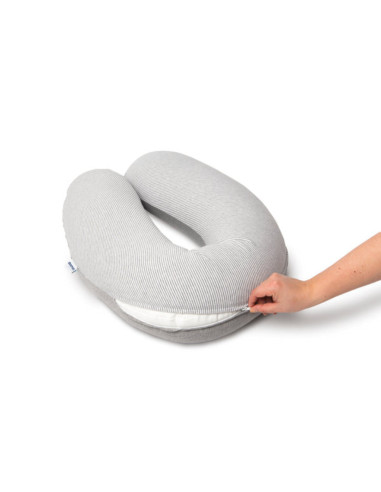 BB-B01,Doomoo - Perna mare pentru gravide si bebelusi 3 in 1, bumbac organic Buddy Light Grey