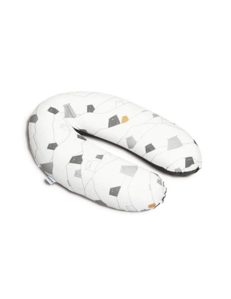 BB-B04,Doomoo - Perna mare pentru gravide si bebelusi 3 in 1, bumbac organic Buddy Bear Grey