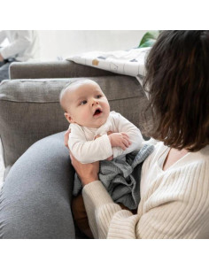 BB-B12,Doomoo - Perna mare pentru gravide si bebelusi 3 in 1, bumbac organic Buddy Chine Anthracite 2