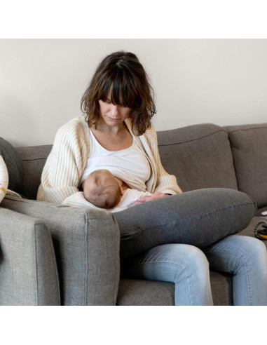 BB-B12,Doomoo - Perna mare pentru gravide si bebelusi 3 in 1, bumbac organic Buddy Chine Anthracite