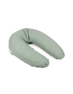 BB-35001024,Doomoo - Perna mare 3 in 1 Comfy Big Tetra Green din bumbac organic: perna gravide, suport pentru hranire, suport pe