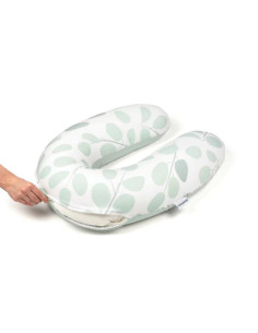BB-B31,Doomoo - Perna mare pentru gravide si bebelusi 3 in 1, bumbac organic Buddy Leaves Aqua Green 2