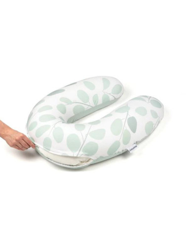 BB-B31,Doomoo - Perna mare pentru gravide si bebelusi 3 in 1, bumbac organic Buddy Leaves Aqua Green BB-B31,Doomoo - Perna mare pentru gravide si bebelusi 3 in 1, bumbac organic Buddy Leaves Aqua Green
