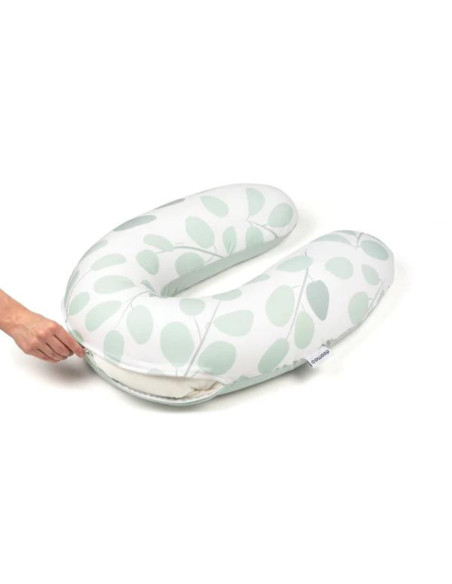 BB-B31,Doomoo - Perna mare pentru gravide si bebelusi 3 in 1, bumbac organic Buddy Leaves Aqua Green BB-B31,Doomoo - Perna mare pentru gravide si bebelusi 3 in 1, bumbac organic Buddy Leaves Aqua Green