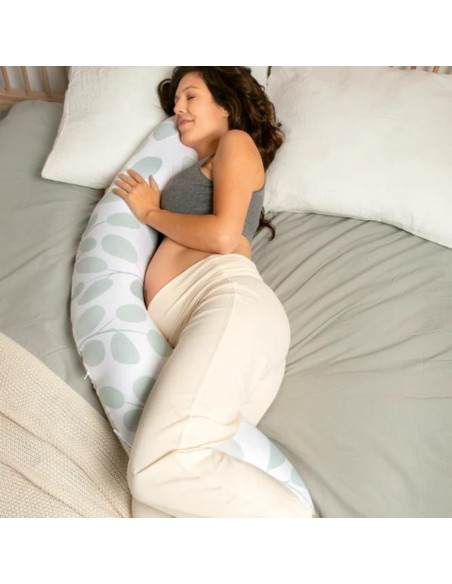 BB-B31,Doomoo - Perna mare pentru gravide si bebelusi 3 in 1, bumbac organic Buddy Leaves Aqua Green BB-B31,Doomoo - Perna mare pentru gravide si bebelusi 3 in 1, bumbac organic Buddy Leaves Aqua Green