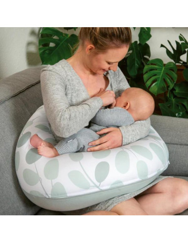 BB-B31,Doomoo - Perna mare pentru gravide si bebelusi 3 in 1, bumbac organic Buddy Leaves Aqua Green BB-B31,Doomoo - Perna mare pentru gravide si bebelusi 3 in 1, bumbac organic Buddy Leaves Aqua Green