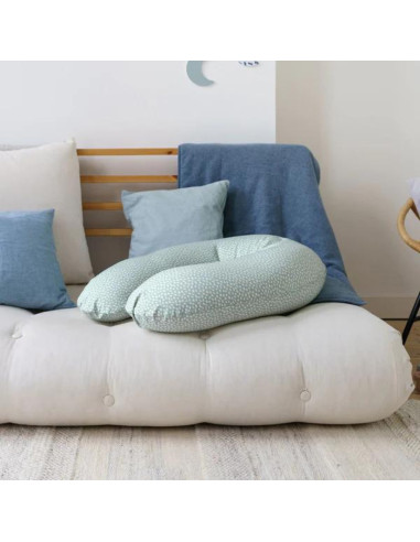 BB-B60,Doomoo - Perna mare pentru gravide si bebelusi 3 in 1, bumbac organic Buddy Cloudy Kaki