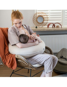 BB-B83,Doomoo - Perna mare pentru gravide si bebelusi 3 in 1, bumbac organic Buddy Tetra Jersey Sand 2