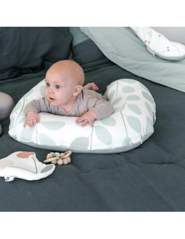 BB-S31,Doomoo - Perna pentru alaptat 2 in 1 Softy Leaves Aqua Green