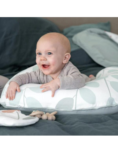 BB-S31,Doomoo - Perna pentru alaptat 2 in 1 Softy Leaves Aqua Green