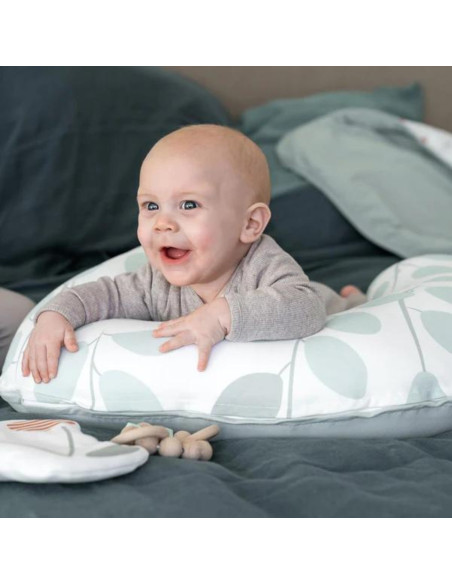 BB-S31,Doomoo - Perna pentru alaptat 2 in 1 Softy Leaves Aqua Green