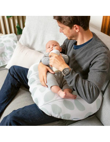 BB-S31,Doomoo - Perna pentru alaptat 2 in 1 Softy Leaves Aqua Green