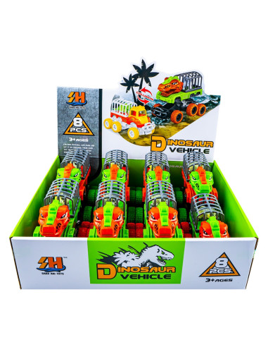 882-9,Masinute Dinozauri, cu frictiune, 8 buc/set