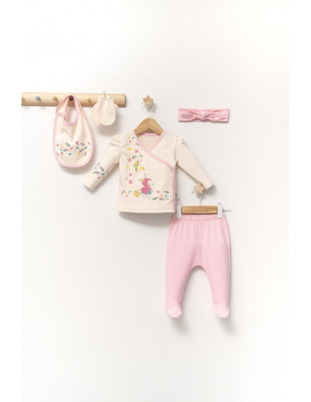 UP-tgs_4365_1,Set de 5 piese pentru nou nascut Scufita rosie, Tongs baby (Culoare: Roz)