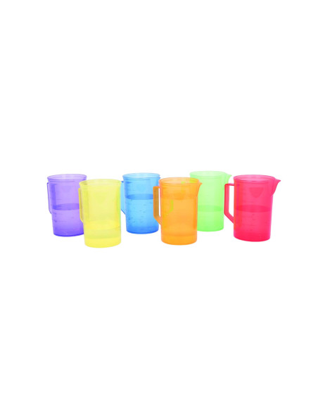 TIK73103,Set de 6 carafe translucide colorate pentru activitati senzoriale TIK73103,Set de 6 carafe translucide colorate pentru activitati senzoriale