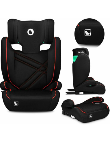 BN-LO-HUGO_I-SIZE_SPORTY_BLACK_RED,Lionelo - Scaun auto, Hugo i-Size, Universal, Orientare in directia sensului de mers, Reglabi
