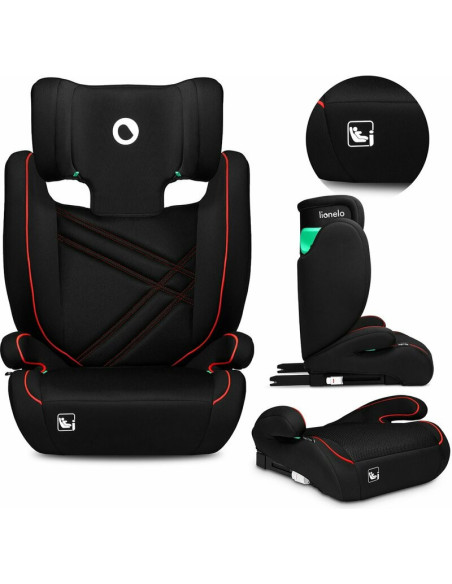 BN-LO-HUGO_I-SIZE_SPORTY_BLACK_RED,Lionelo - Scaun auto, Hugo i-Size, Universal, Orientare in directia sensului de mers, Reglabi