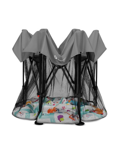 BN-LO-ROEL_GREY_MULTICOLOR,Lionelo - Tarc de joaca Roel, Pliere ultra-compacta, Conform cu standardul europeane de securitate EN