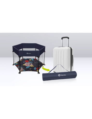 BN-LO-ROEL_GREY_MULTICOLOR,Lionelo - Tarc de joaca Roel, Pliere ultra-compacta, Conform cu standardul europeane de securitate EN