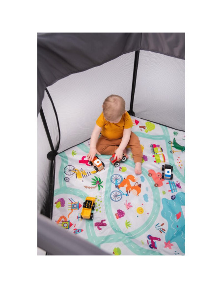 BN-LO-ROEL_GREY_MULTICOLOR,Lionelo - Tarc de joaca Roel, Pliere ultra-compacta, Conform cu standardul europeane de securitate EN