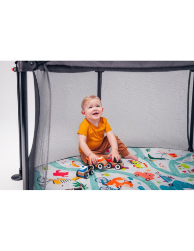 BN-LO-ROEL_GREY_MULTICOLOR,Lionelo - Tarc de joaca Roel, Pliere ultra-compacta, Conform cu standardul europeane de securitate EN