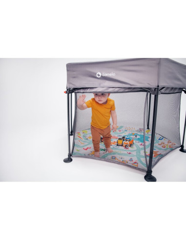 BN-LO-ROEL_GREY_MULTICOLOR,Lionelo - Tarc de joaca Roel, Pliere ultra-compacta, Conform cu standardul europeane de securitate EN