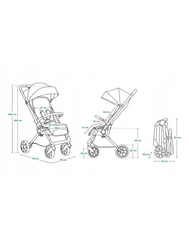 BN-LO-CLOE_BEIGE_SAND,Lionelo - Carucior sport Cloe, De la nastere, Cu accesorii, Cadru din aluminiu, 0-22 kg, Usor, Pliabil cu 