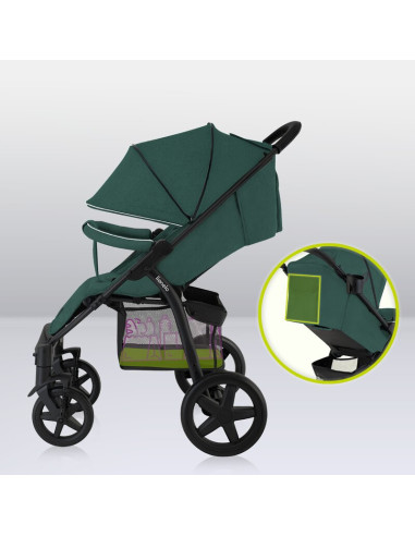 BN-LO-ANNET_PLUS_GREEN_FOREST,Lionelo - Carucior sport Annet Plus, De la nastere, Cu accesorii si capotina XXL reglabila, 0 - 22
