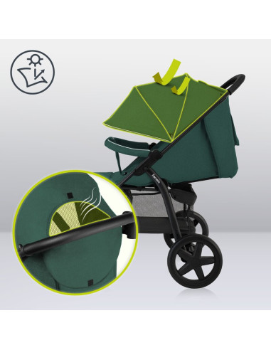 BN-LO-ANNET_PLUS_GREEN_FOREST,Lionelo - Carucior sport Annet Plus, De la nastere, Cu accesorii si capotina XXL reglabila, 0 - 22