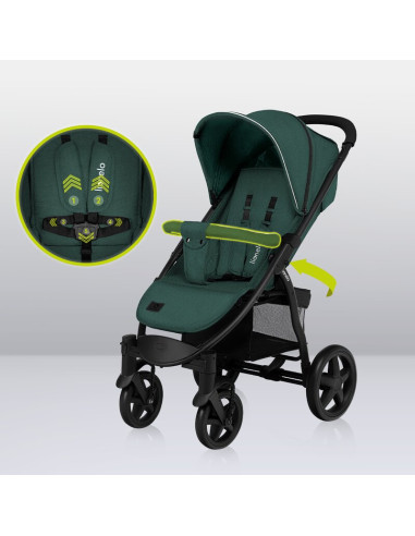 BN-LO-ANNET_PLUS_GREEN_FOREST,Lionelo - Carucior sport Annet Plus, De la nastere, Cu accesorii si capotina XXL reglabila, 0 - 22
