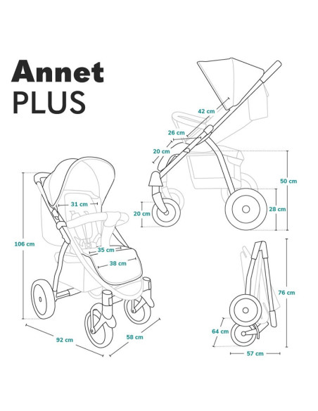 BN-LO-ANNET_PLUS_GREEN_FOREST,Lionelo - Carucior sport Annet Plus, De la nastere, Cu accesorii si capotina XXL reglabila, 0 - 22