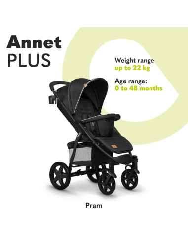 BN-LO-ANNET_PLUS_GREEN_FOREST,Lionelo - Carucior sport Annet Plus, De la nastere, Cu accesorii si capotina XXL reglabila, 0 - 22