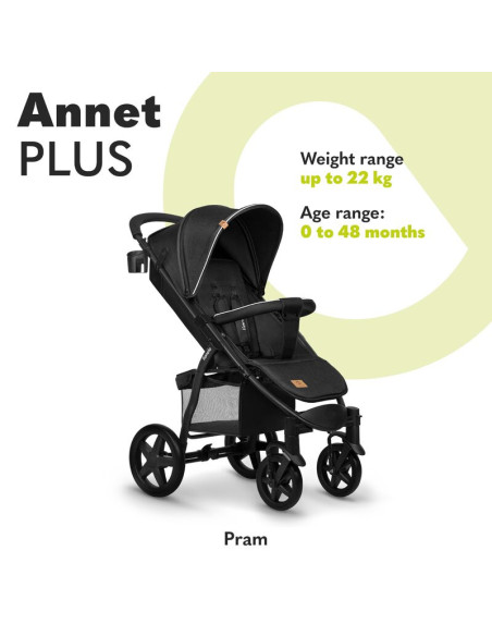 BN-LO-ANNET_PLUS_GREEN_FOREST,Lionelo - Carucior sport Annet Plus, De la nastere, Cu accesorii si capotina XXL reglabila, 0 - 22