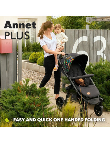 BN-LO-ANNET_PLUS_GREEN_FOREST,Lionelo - Carucior sport Annet Plus, De la nastere, Cu accesorii si capotina XXL reglabila, 0 - 22