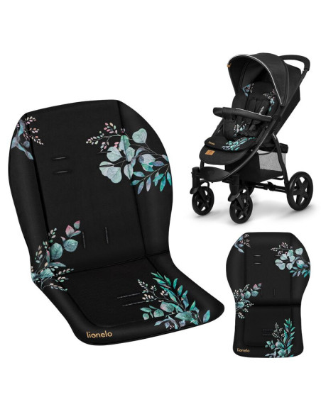 BN-LO-SEATLINER_GOLDEN_MOMENTS_BLACK,Lionelo - Insertie carucior Golden Moments, Editie limitata, Universala, Cu orificii pentru