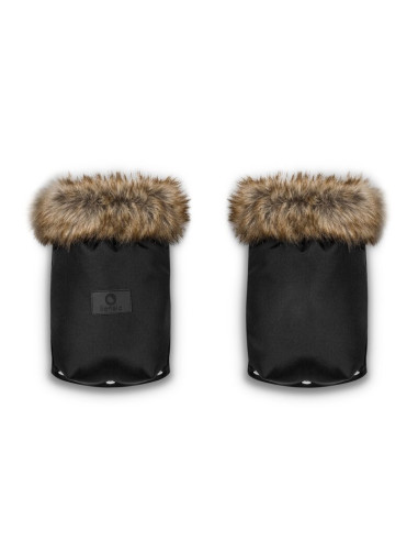 BN-LO-HANDMUFF_BLACK,Lionelo - Manusi termice pentru carucior, Universale, Impermeabile, Interior din lana, Cu blana ecologica d