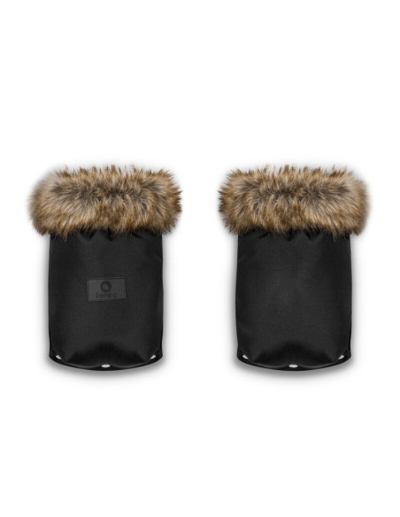 BN-LO-HANDMUFF_BLACK,Lionelo - Manusi termice pentru carucior, Universale, Impermeabile, Interior din lana, Cu blana ecologica d