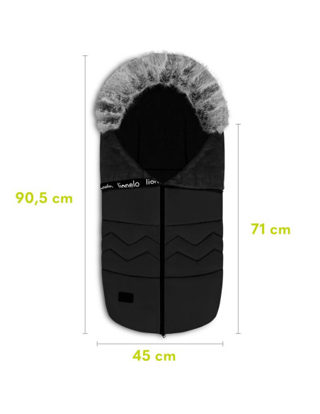 BN-LO-FRODE_BLACK_CARBON,Lionelo - Sac de iarna pentru carucior Frode, 90x45 cm, Impermeabil, Universal, Negru
