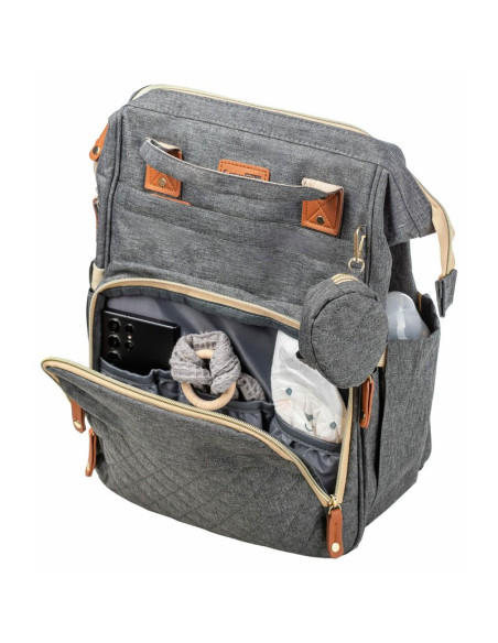 BN-49065,Rucsac pentru mamici, Urbane, Cu multiple compartimente, FreeON, 29 x 16 x 39 cm, Grey
