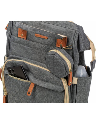 BN-49065,Rucsac pentru mamici, Urbane, Cu multiple compartimente, FreeON, 29 x 16 x 39 cm, Grey