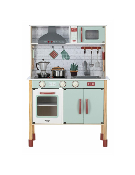 BN-80579,Bucatarie pentru copii, Mini Chef, Din lemn, Cu efecte de sunet si lumina, Cu accesorii, 70 x 30 x 104 cm, Free2Play