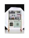 BN-80579,Bucatarie pentru copii, Mini Chef, Din lemn, Cu efecte de sunet si lumina, Cu accesorii, 70 x 30 x 104 cm, Free2Play