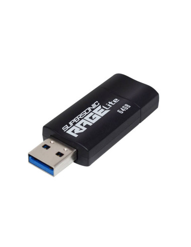 PEF64GRLB32U,MEMORIE USB 3.2 PATRIOT Supersonic Rage Lite, 64 GB, protectie slide, negru, "PEF64GRLB32U"