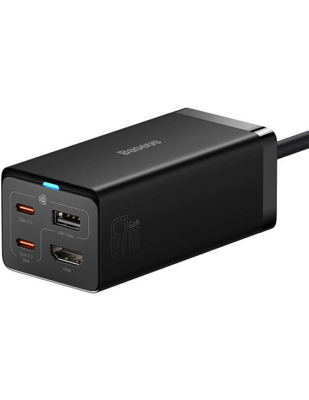 CCGP110201,INCARCATOR RETEA Baseus GaN5 Pro Powerstrip, Quick Charge 67W, 2 x USB Type-C Output 5V/3A, 1 x USB, 1 x HDMI, includ